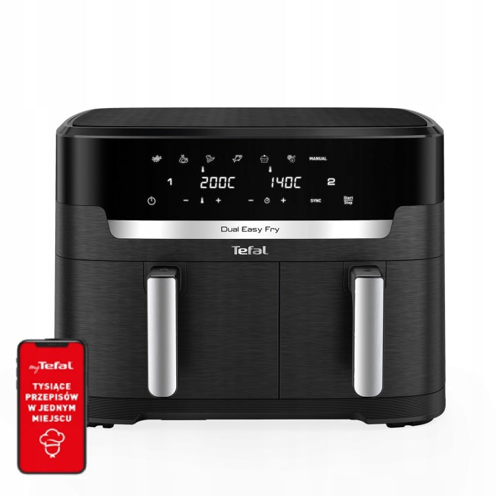Tefal Frytkownica beztłuszczowa TEFAL EY9428E XXL 11l 2700W dwukomorowa Air Fryer