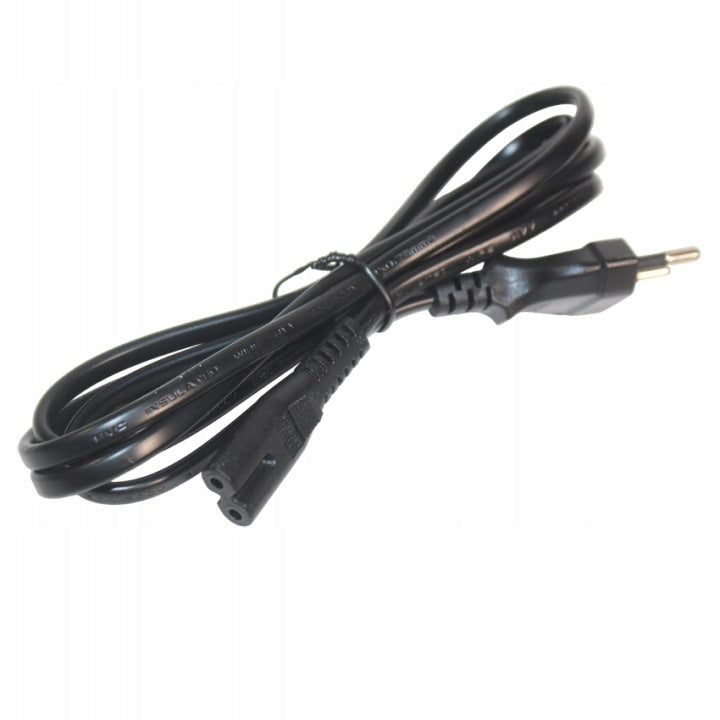 Stan: Nowy Kabel zasilający C7 2 pin 230V 1.5m CE TV RTV AGD ósemka jamnik radiowy