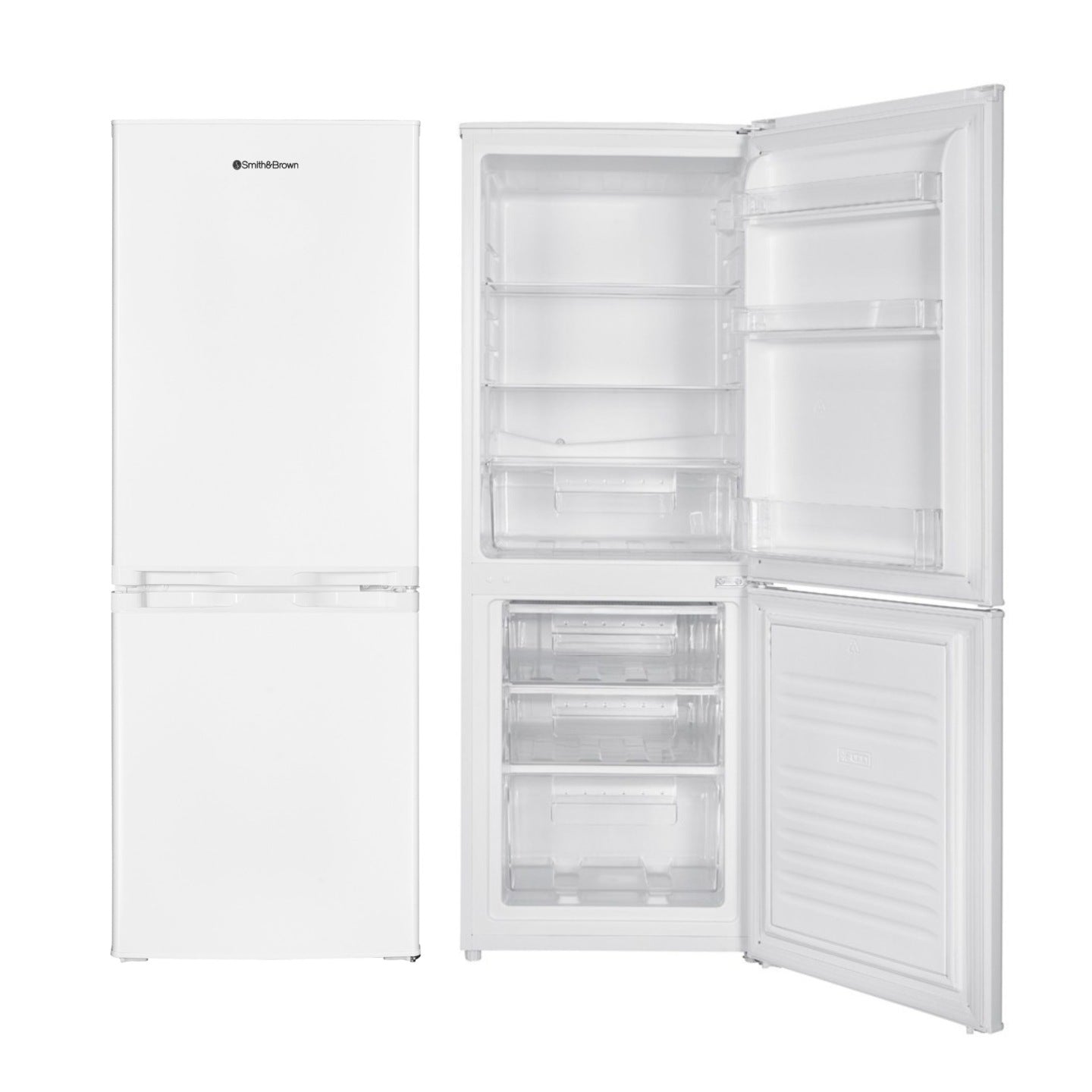 Lodówka chłodziarko-zamrażarka 207L biała 150cm SmithBrown SFBF-211-WE3