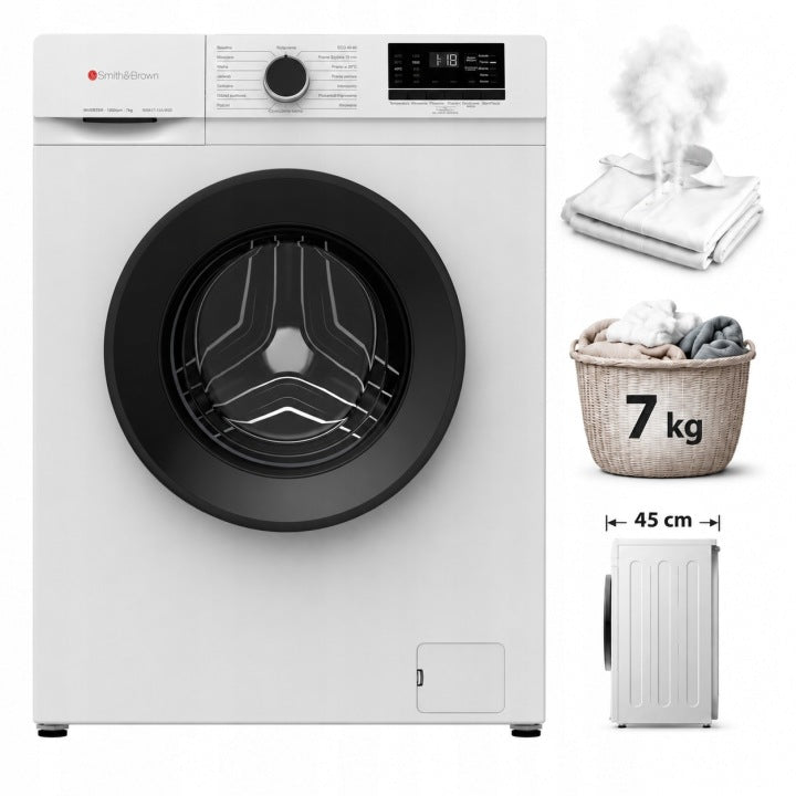 SmithBrown Pralka Slim SmithBrown SWAT-712-W25 7kg 1200 obr/min 74 dB 14 programów(1000'/6 kg'/Pralka Slim SmithBrown SWAT-712-W25 7kg 1200 obr/min 74 dB 14 programów')