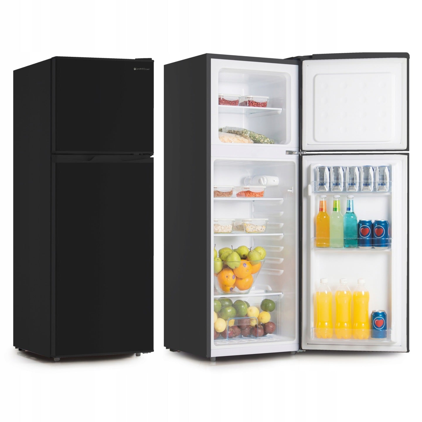 Lodówka z zamrażarką na górze 125cm 132L SmithBrown SFTF-111-BE3 czarna