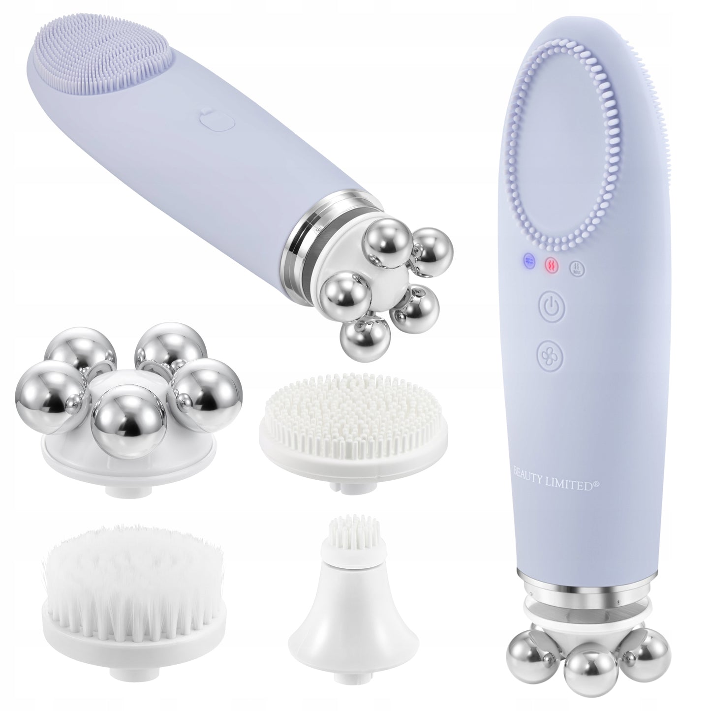 Szczoteczka soniczna do twarzy 5w1 MASAŻ Kobido Ciepły Rotacja IPX5 Gray